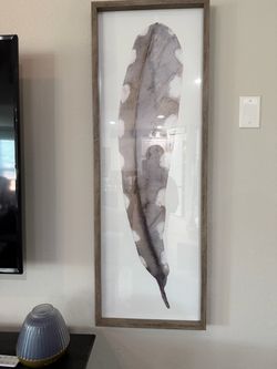 Framed Feather Watercolor Wall Art
