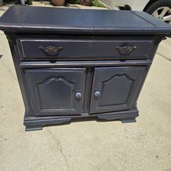 Beautiful Vintage Painted Wood Buffet Chest Bar