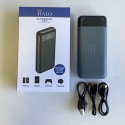 Halo Ultrapack 20000mAh  Portable Battery Power Bank with Digital Display. Charcoal