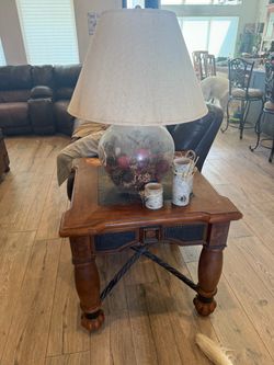 Two couch end tables.