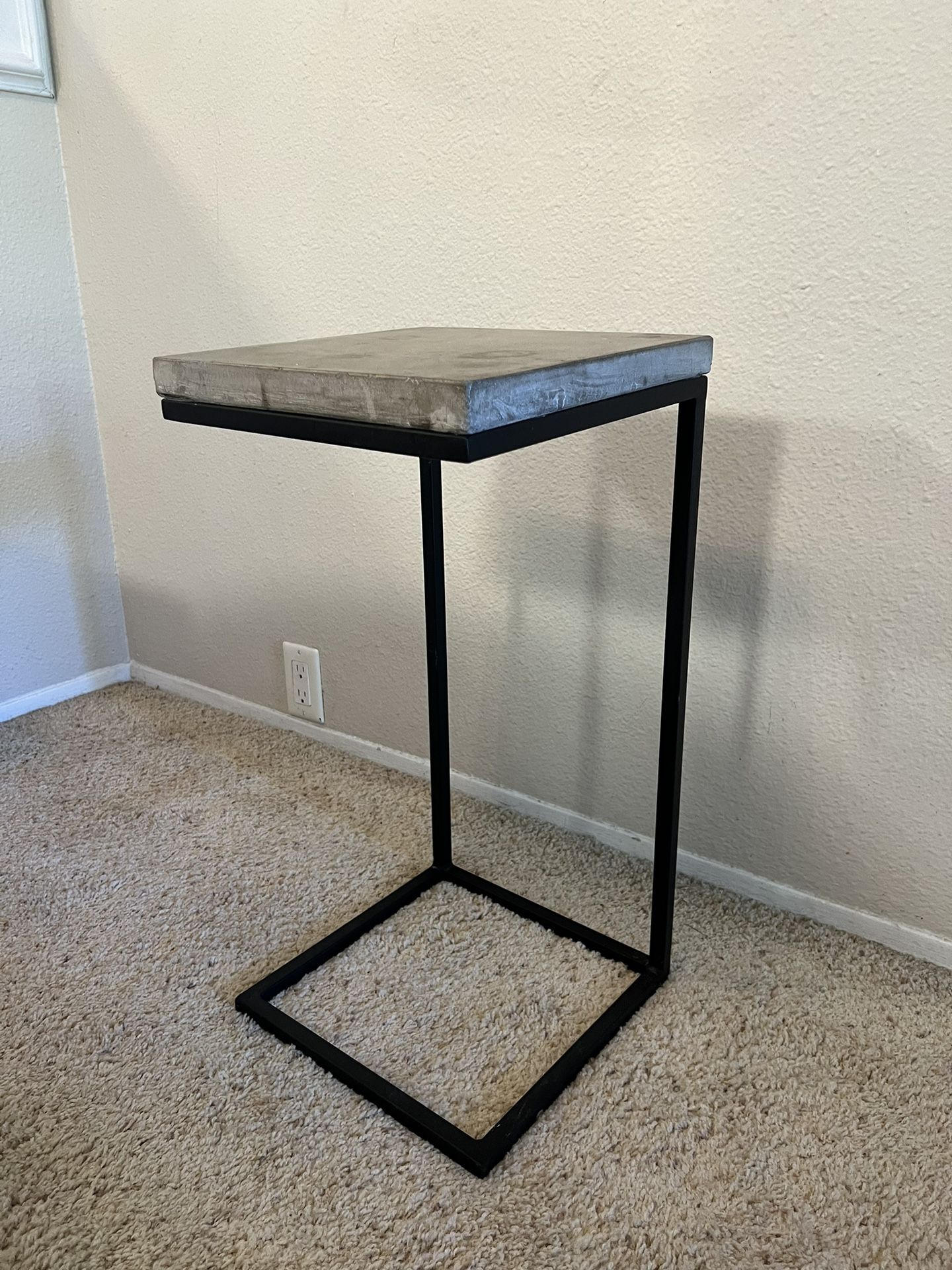 Cement Style Black And Gray Side Table