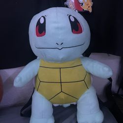Pokemon Squirtle Plush Backpack With Zippered Pouch 