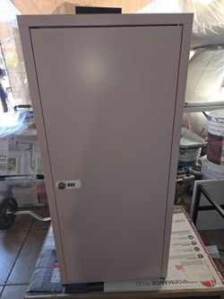Narrow Pink Metal Storage Cabinet with combination lock Brand New (Price Is Firm)