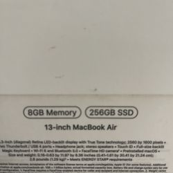 2020 13 Inch MacBook Air Model No. A2337