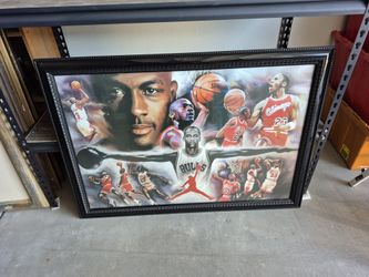 Michael Jordan Framed Poster, In Very Good Condition 
