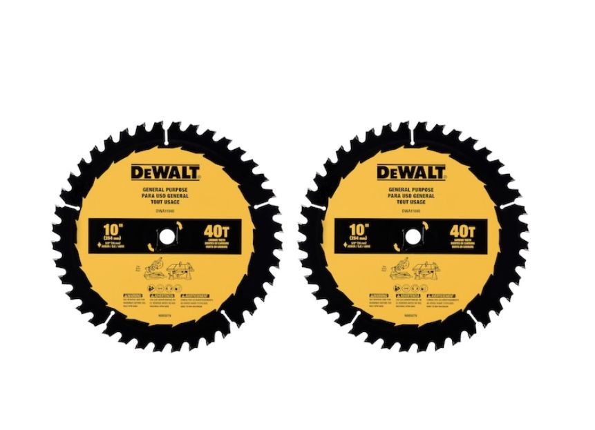 Large Diameter Saw Blades 10-in 40-Tooth Rough Finish Tungsten Carbide-tipped Steel Miter/Table Saw Blade Set (2-Pack)