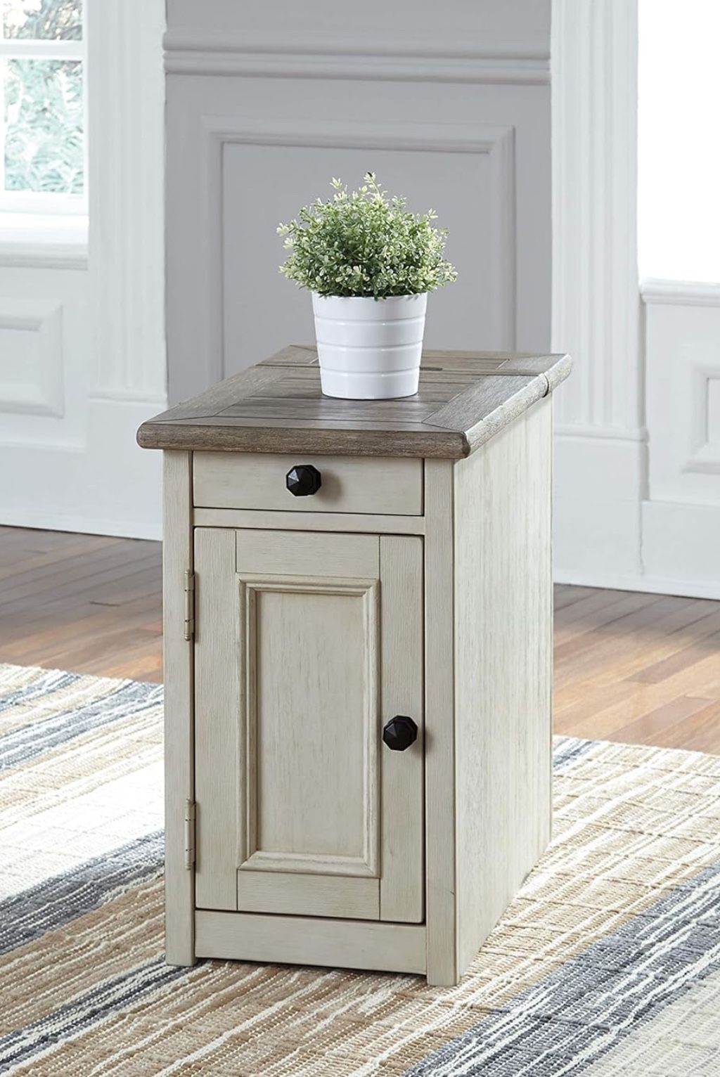 Signature Design by Ashley Bolanburg Chair Side End Table/ Nightstand Whitewash