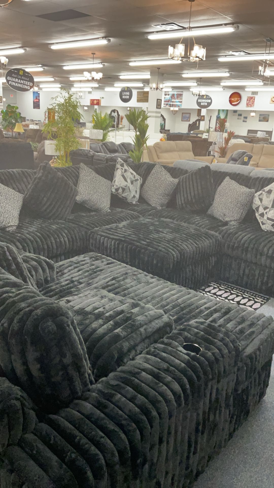 Sectional Black With Chace