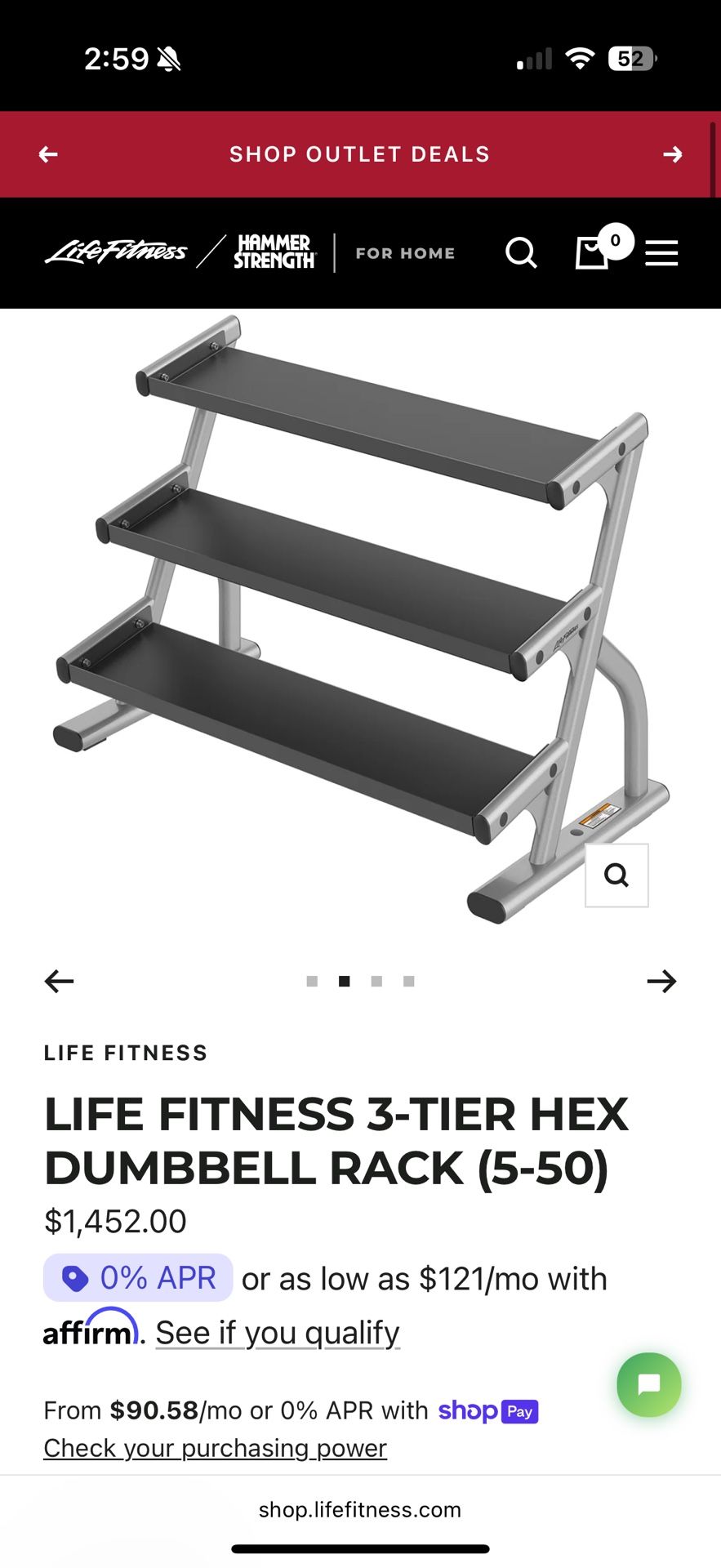Life Fitness Dumbbell Rack