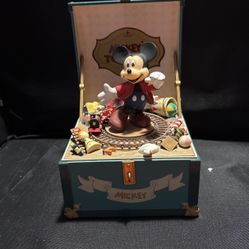 Vintage Rare Schmid Mickey's Toy Chest Retired Music Box Wind Toyland