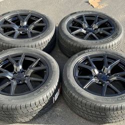20" Black 5x127 Rims Tires fit JEEP Grand Cherokee Dodge Durango Laredo SRT Style TPMS 2023 