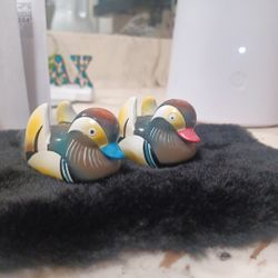 Pair Of Korean Traditional Decorative Marble Mandarin Ducks