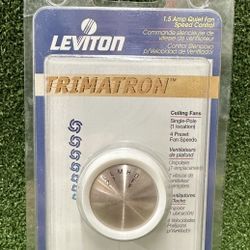   Leviton White Quiet Rotary Fan Speed Control 1.5A Single Pole 6639-W