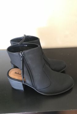 Black cutout booties