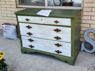 Free Vintage Style Green & White Dresser