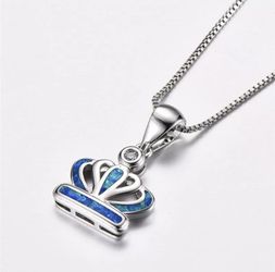 Blue Crown Necklace
