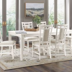 White Dining Table Set Juego De Comedor Blanco