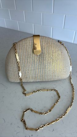 Beautiful woven clutch bag with chain