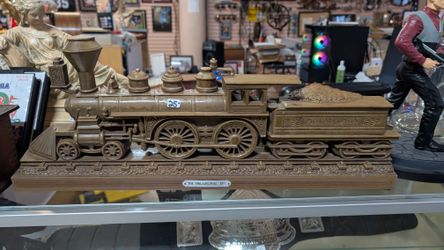 Vintage: The Philadelphia 1871 Train Locomotive Wall Plaque, 24"×8" Gold Toned