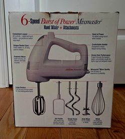 Sunbeam Mixmaster Hand Mixer – Complete Set w/ Attachments