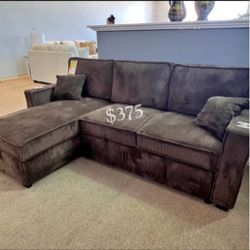 ✅No Tax ✅ 2-Pc Corduroy Sectional Sofa Sets All brand New‼️