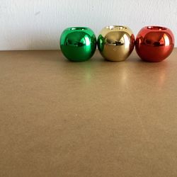 Red, Gold, and Green Round Ball Candleholders