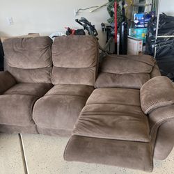 Electric Fully Reclinable Leather Couches 