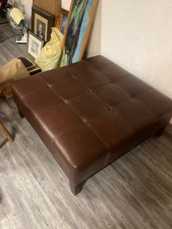 Faux leather ottoman 40” by 40”