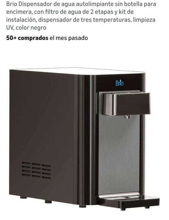 Water dispenser Brand self-cleaning brand without countertop bottle, with 2-stage water filter and installation kit, three-temperature dispenser, UV c