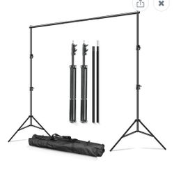 Adjustable Photo Background Stand with Carry Bag for Photography Photo Video Studio, Baby Shower, Birthday Party (6.4ftx10ft)

