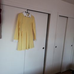 Yellow And White Dress