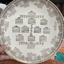 Vintage 1959 Calendar Plate
