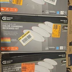 Commercial Electric
Ultra Slim Integrated LED 6 in Round Adj Color Temp Canless Recessed Light for Kitchen Bath Living rooms, White 4-Pack