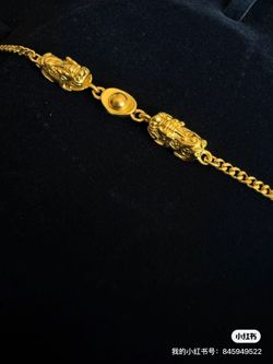Pixiu gold color bracelet good luck
