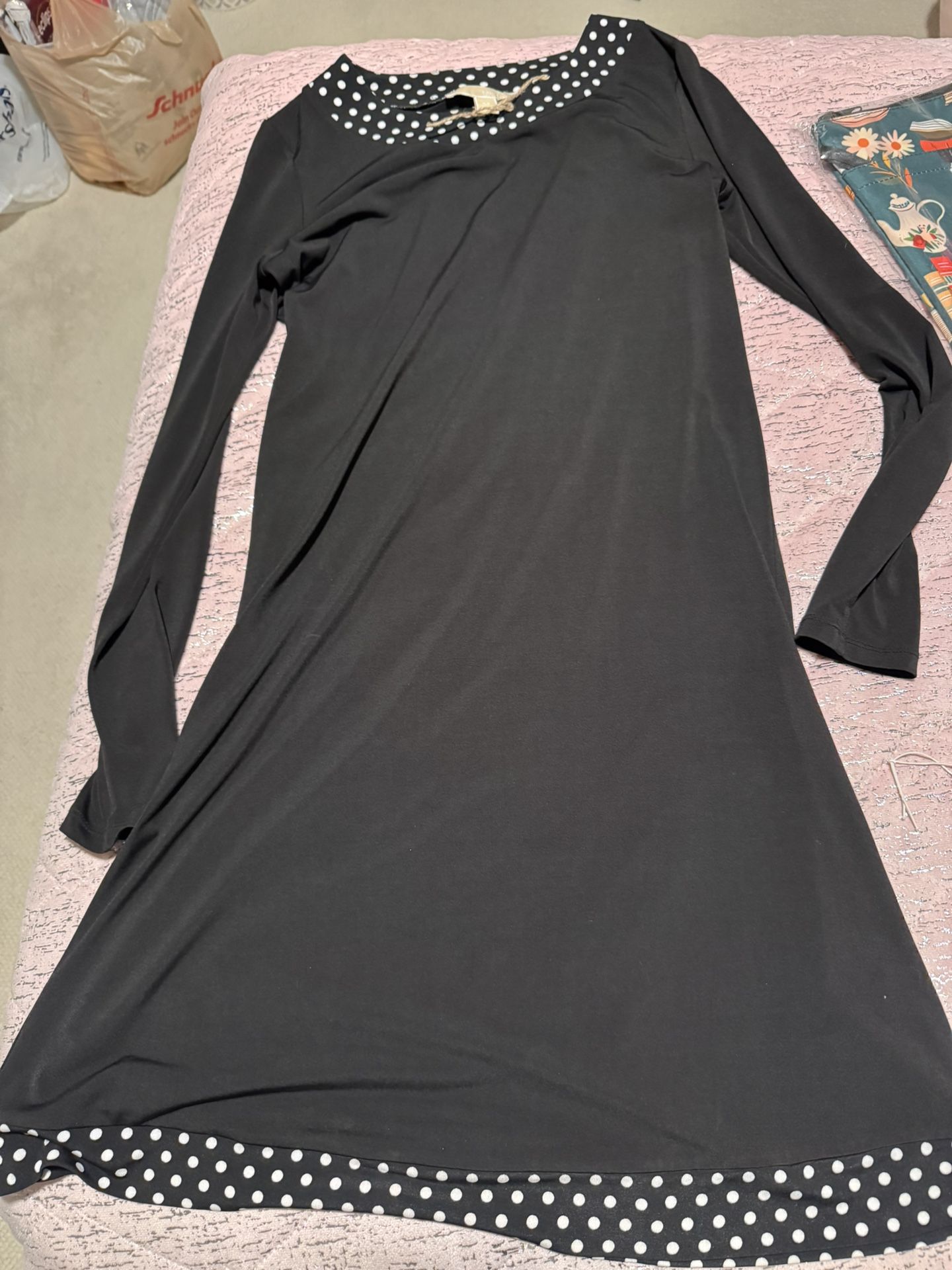 Womens Size Xs Michael Kors Black Polka Dot Dress 