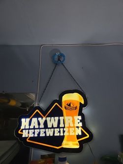 pyramid haywire hefeweizen bar sign beer led neon type 20x16 rare vintage pub