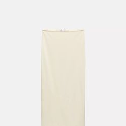 zara soft interlock midi skirt