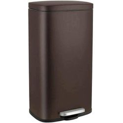 8 Gallon Step on Trash Can, Stainless Steel Kitchen Garbage Fingerprint-Proof, Brown