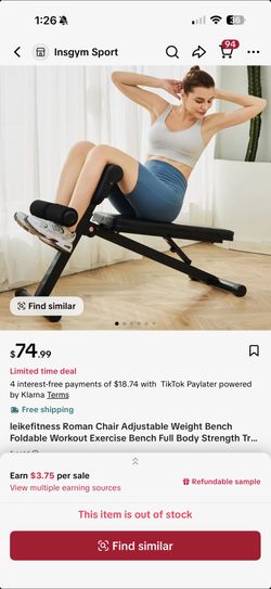 Small Work Out Bench - Roman chair