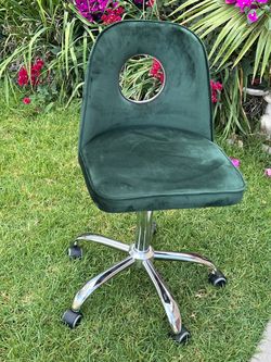 Velvet hunter green modern vanity chair