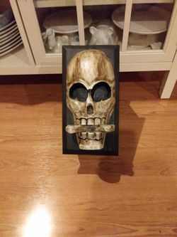 Wooden Skull Box