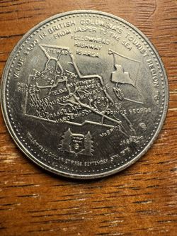 Mount Robson BC Canada 1979 Trade Dollar Token Yellow Head From Jasper To Sea 