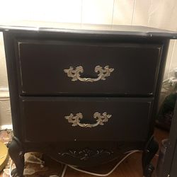 Black French Provincial End Table