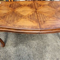 Vintage  Burled Oak Large Dinning Table