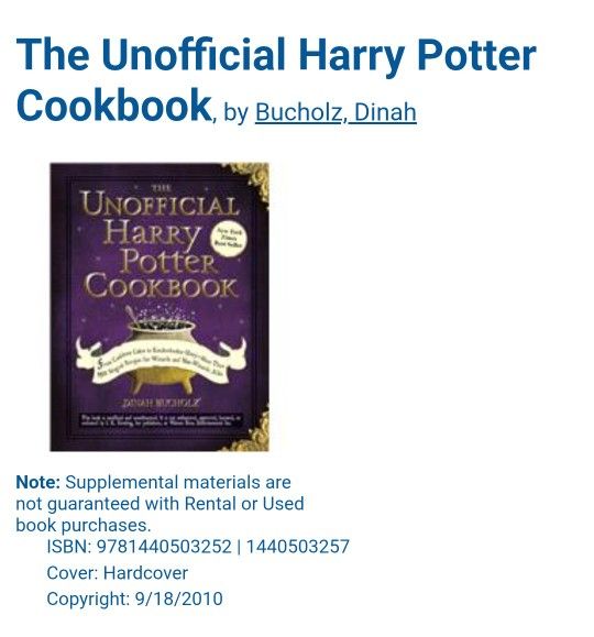 The Unofficial Harry Potter Cookbook,