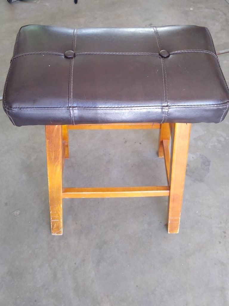 Shop-Stool Padded Brown Seat, It Has New Seat Foam