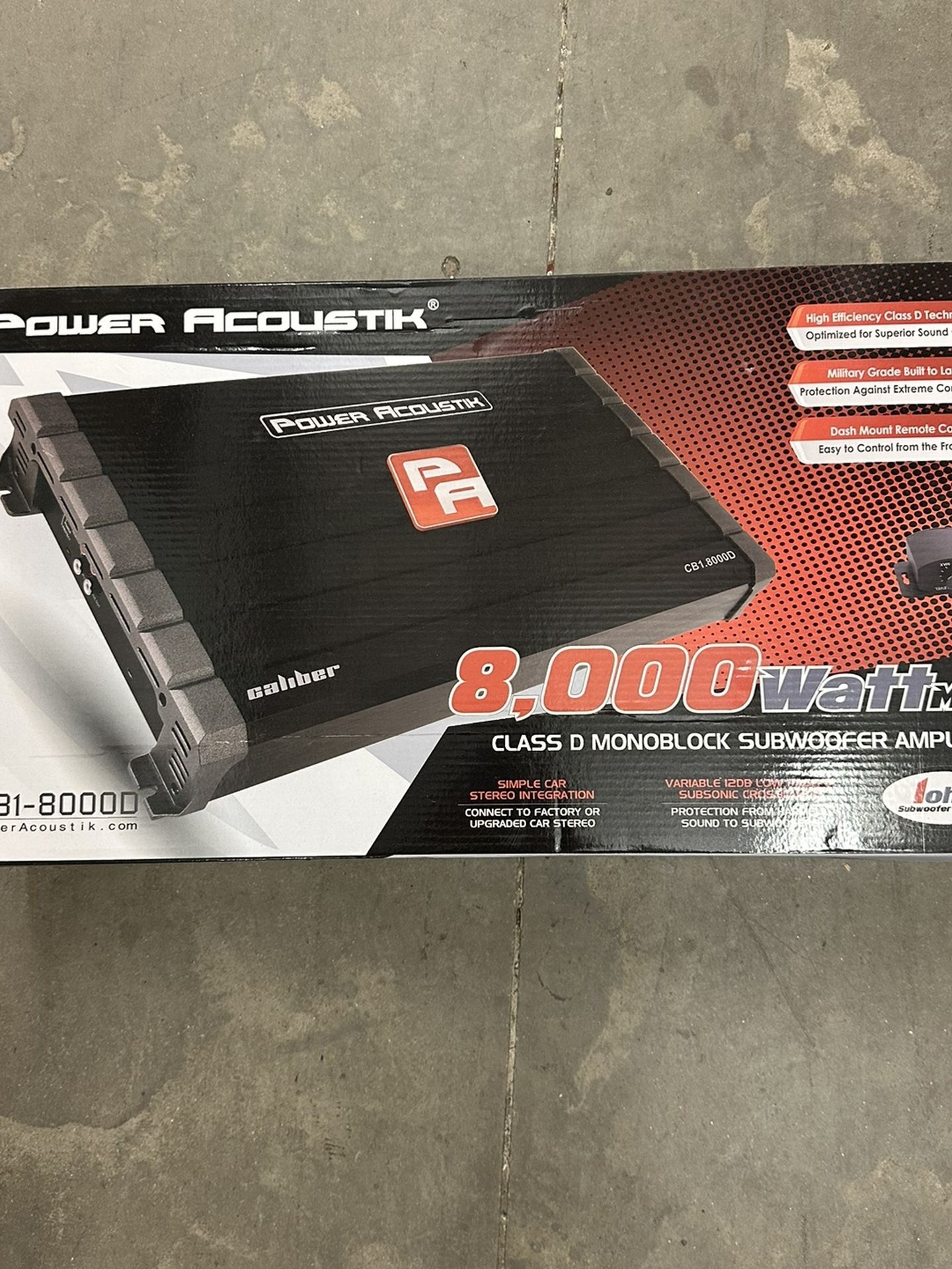 Subwoofer Amplifier Power Acoustik 8000W Single-Channel