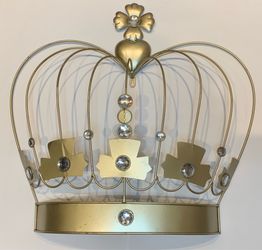 Gold Crown Wall Art | Metal Rhinestone Wall Decor | Princess Nursery Decor
