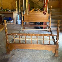 Queen Size solid Wood Bed $50 Or Best Offer
