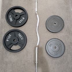 Barbell With Weighted Plates 